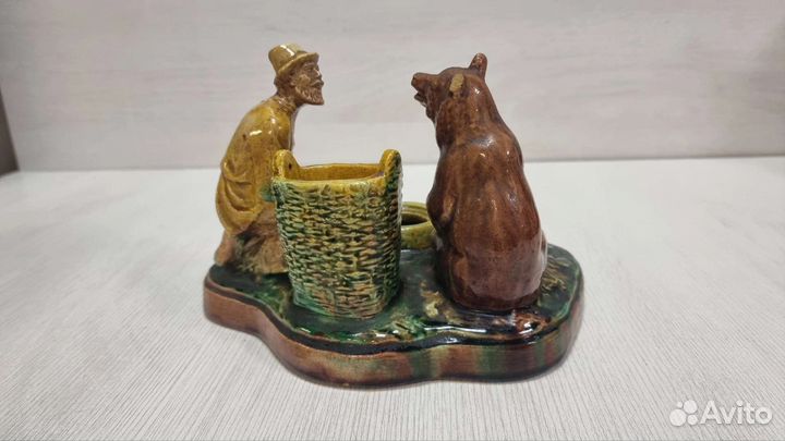 Редкость Старая гжель чернильница Вершки Корешки