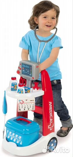 Тележка доктора Smoby, мольберт, стул