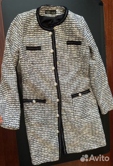 Пальто прямое твид love republic