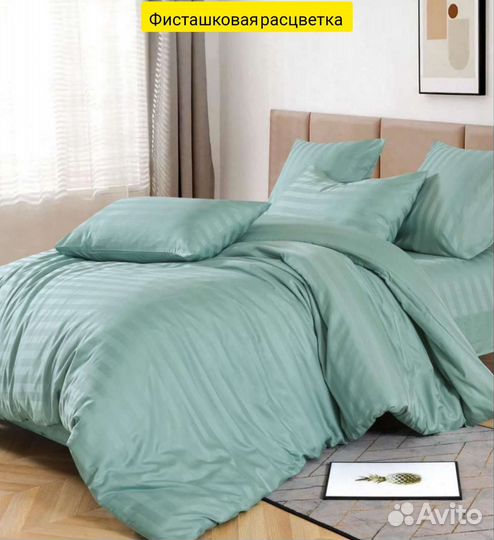 Отельное постельное белье сатин страйп