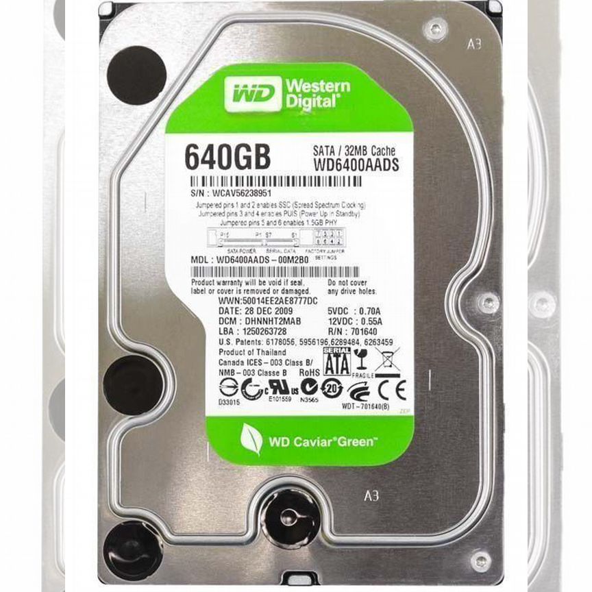 [WD6400AADS] Жесткий Диск Western Digital 640gb Sata Wd6400aads