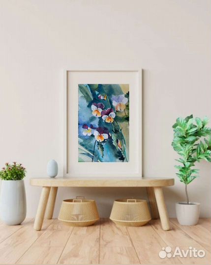 Картина акварель цветы