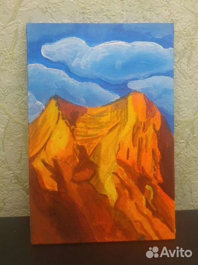 Картина гор акрилом