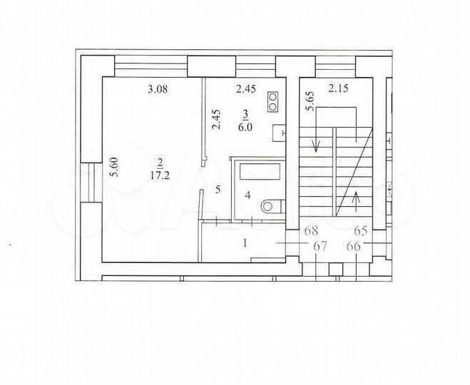 1-к. квартира, 30,4 м², 2/5 эт.