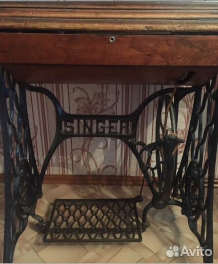 Швейная машина zinger на чугунной станине 19век