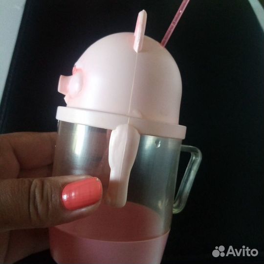 Кружки детские с крышками, пластик СССР