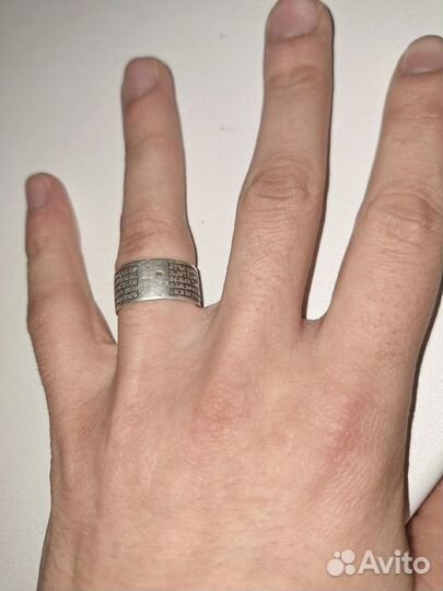 Серебряное кольцо мужское бу