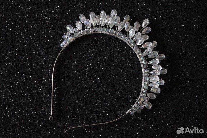 Диадема льдинка, сосулька, бусинка корона,снежинка