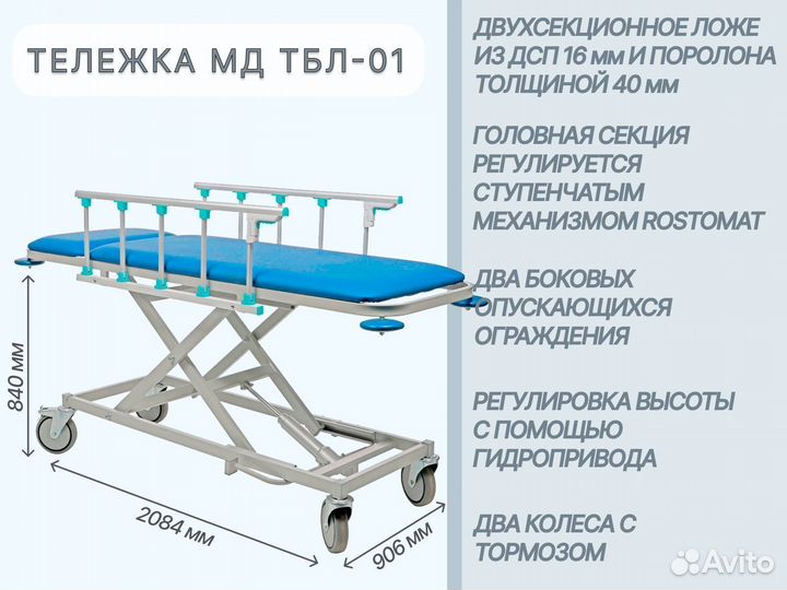 Тележки медицинские д/перевозки больных в Смоленск