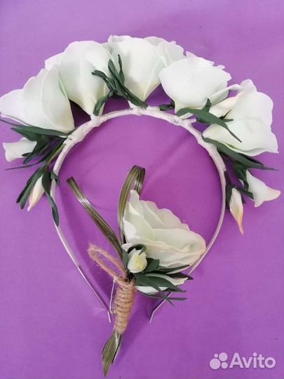 Handmade. Набор:Ободок, бутоньерка. 