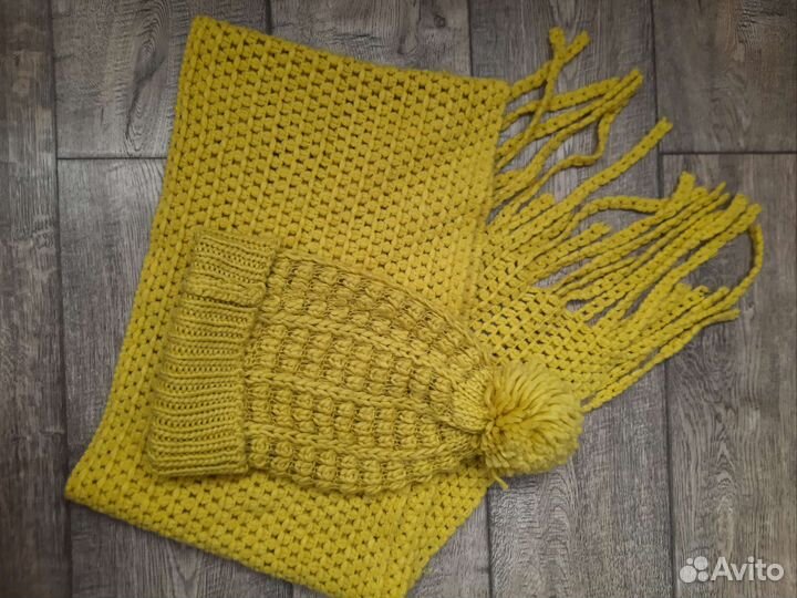 Шапка женская вязаная+шарф