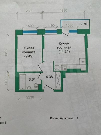 2-к. квартира, 33 м², 10/12 эт.