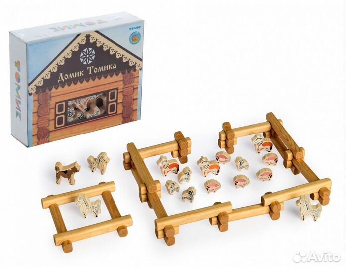 Конструктор деревянный Домик Томика 58 деталей