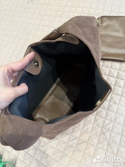 Замшевая сумка мешок