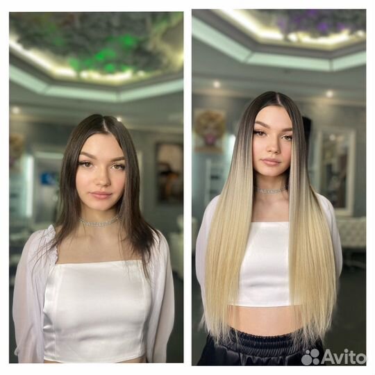 Наращивание (волосы+работа) славянских волос