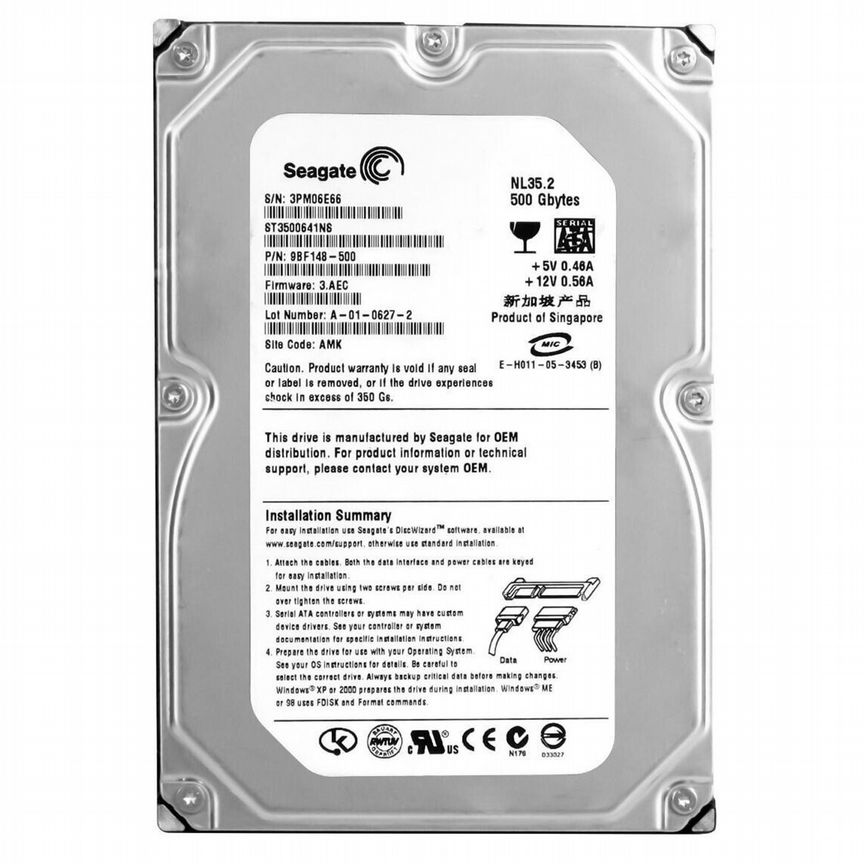 [ST3500641NS] Жесткий Диск Seagate 500gb Sata2 3,5" St3500641ns