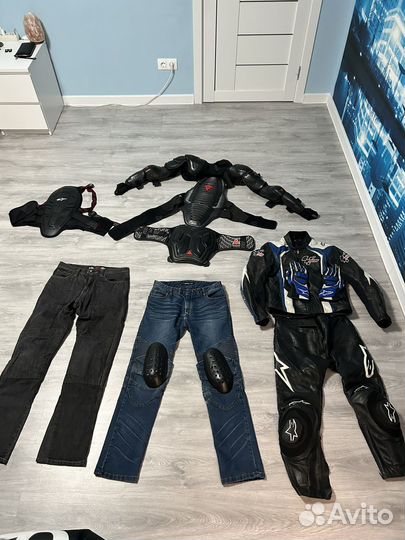 Мотокуртка и штаны кожаные 48 размер