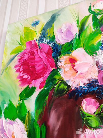 Картина маслом на холсте цветы