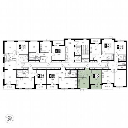 1-к. квартира, 34,4 м², 18/23 эт.