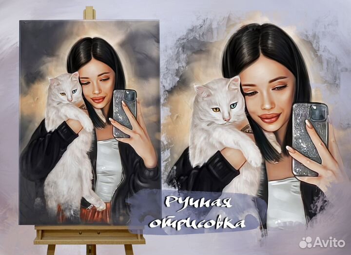 Портрет по фото на холсте Волгоград