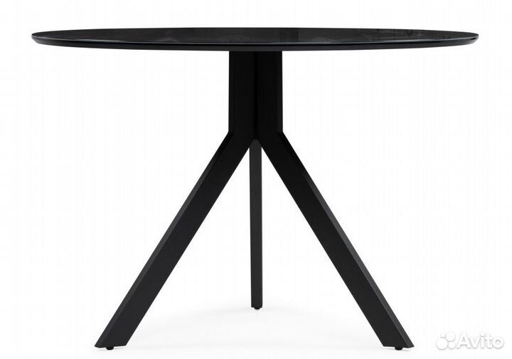 Стол стеклянный Том 110х110х75 черный. Москва и мо