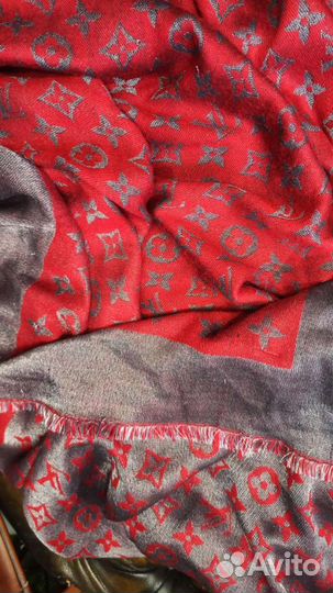 Платок теплый шаль 140cm louis vuitton италия