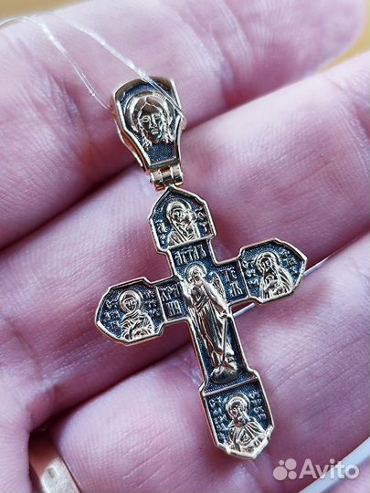 Золотой крест 585 пробы с чернением 7.07 гр