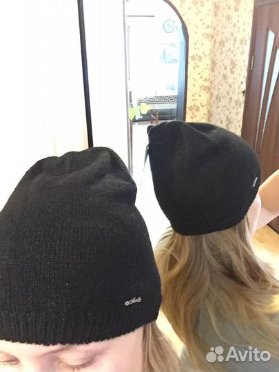 Шапка чёрная женская шерстяная осень весна