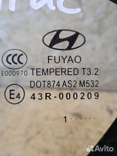 Стекло кузовное глухое левое Hyundai Solaris