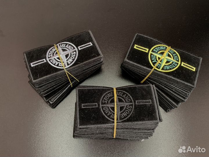 Stone island патч из велюра, бархатный