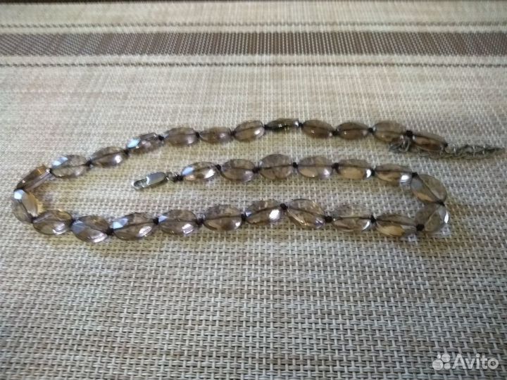 Бусы из дымчатого кварца (раухтопаза )