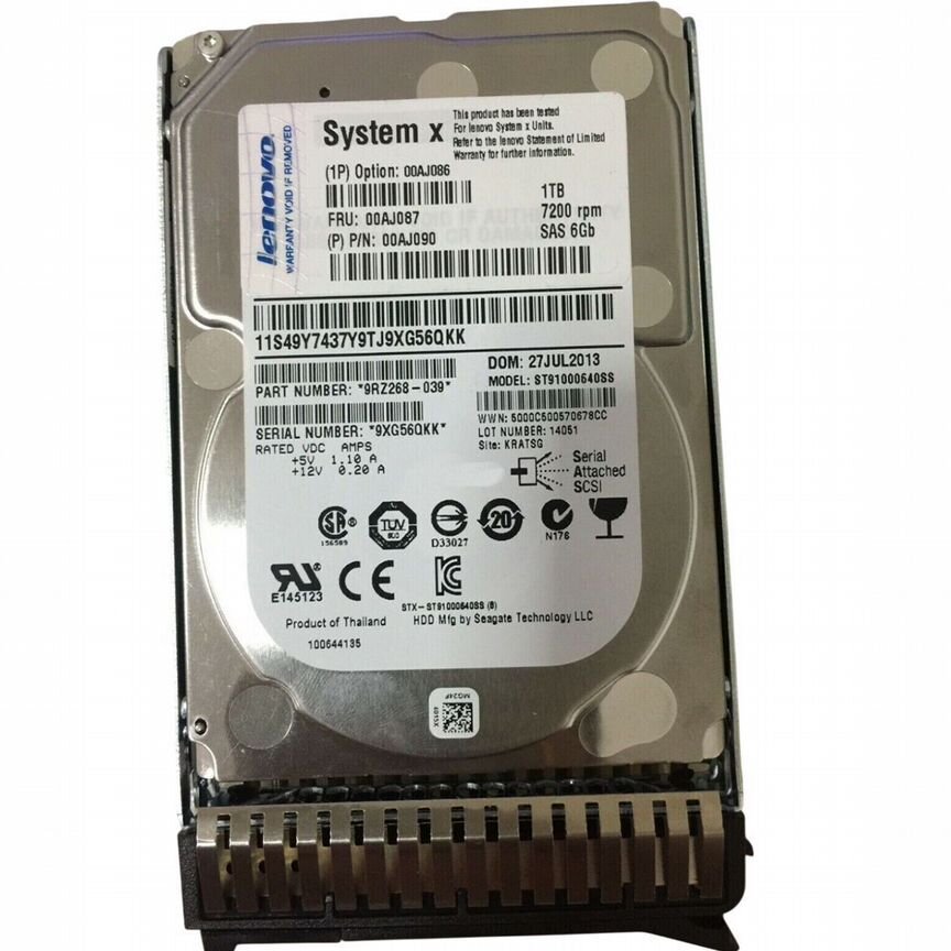 [00AJ090] Жесткий Диск Lenovo 1tb 7200 Sas 2,5" Hdd 00aj090