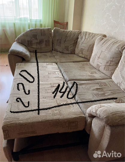 Мягкий уголок бу (диван и кресло)