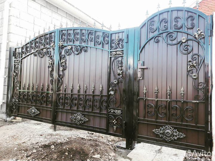 Кованые ворота, калитки, забор, козырьки, перила