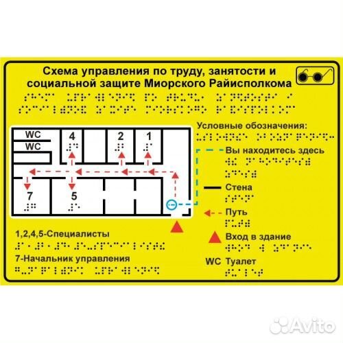 Тактильные таблички Брайля, Пиктограммы Мнемосхемы