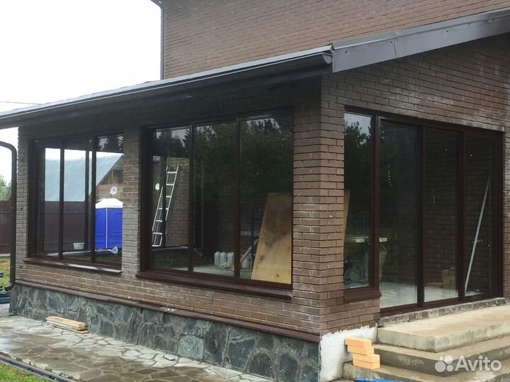 Пластиковые французские окна rehau