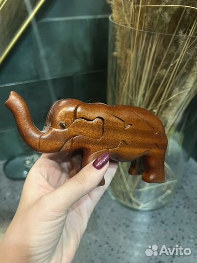 Слон - пазл из красного дерева из Тайланда новый
