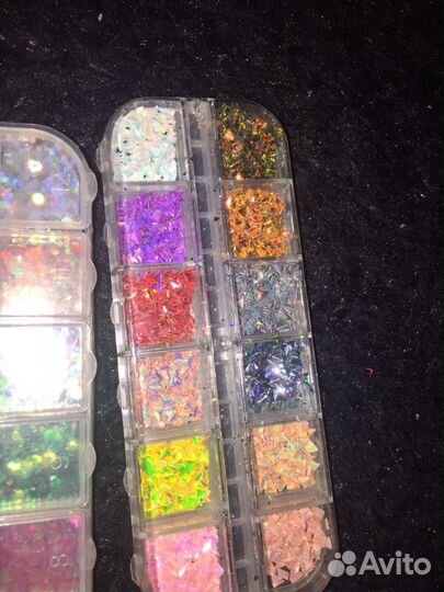 Набор блесток и страз для ногтей