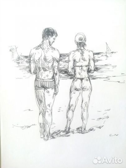 Пляжные зарисовки. Море, отдых, наброски