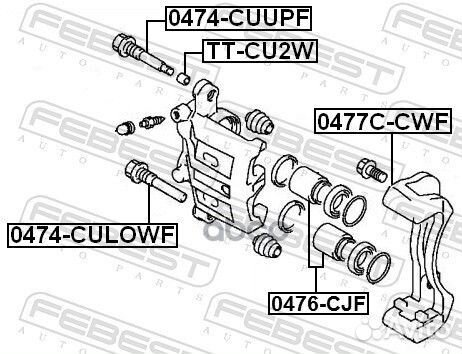 0474-cuupf febest направляющая суппорта тормозн
