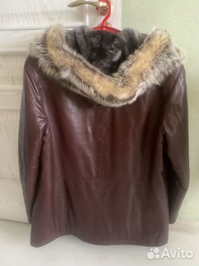 Кожаная дубленка мужская 52 54