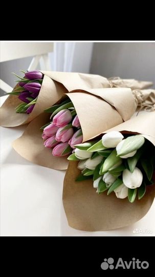 Букеты из тюльпанов к 8 марта