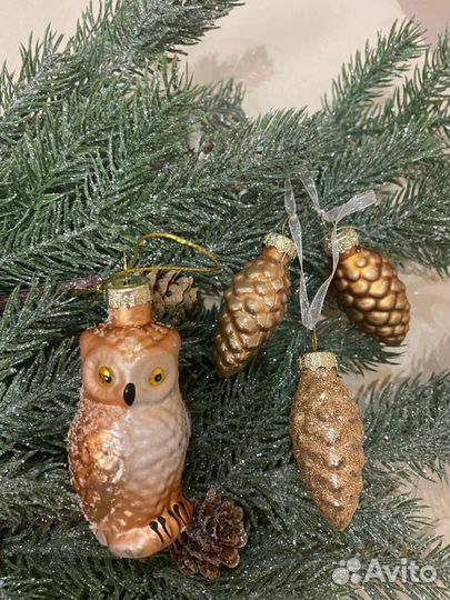 Стеклянные елочные игрушки набор