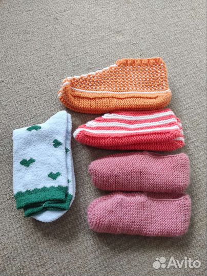 Тапочки вязаные детские