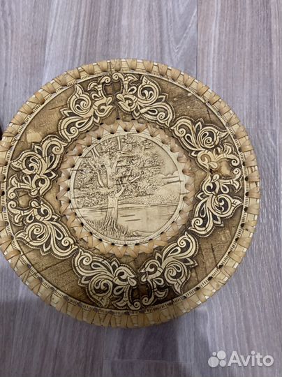 Тарелка декоративная настенная дерево