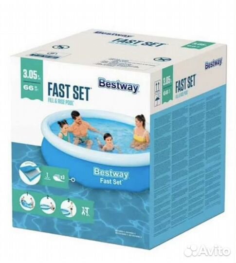 Надувной семейный бассейн 305 х 66см