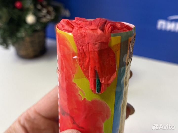 Цветной дым красный 60 секунд фитиль