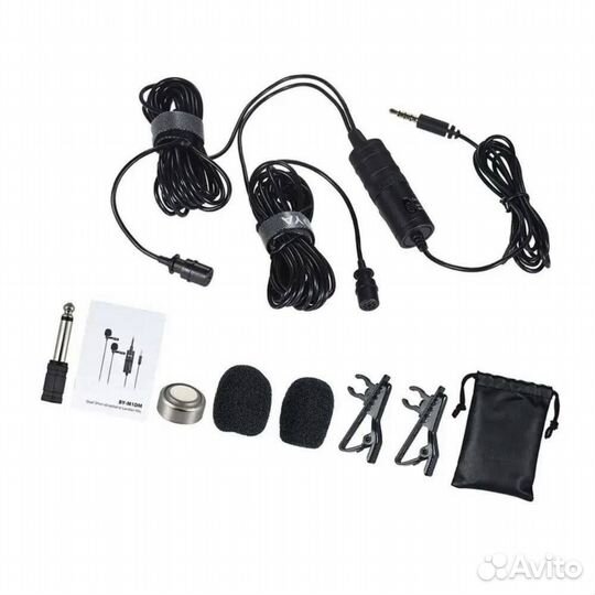 Двойной петличный микрофон Boya by-m1dm