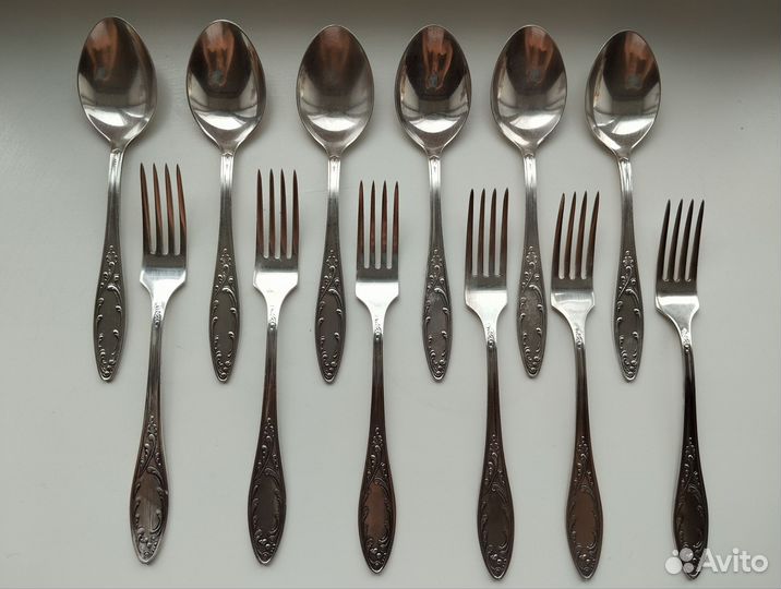Столовые ложки вилки СССР мельхиор 12шт