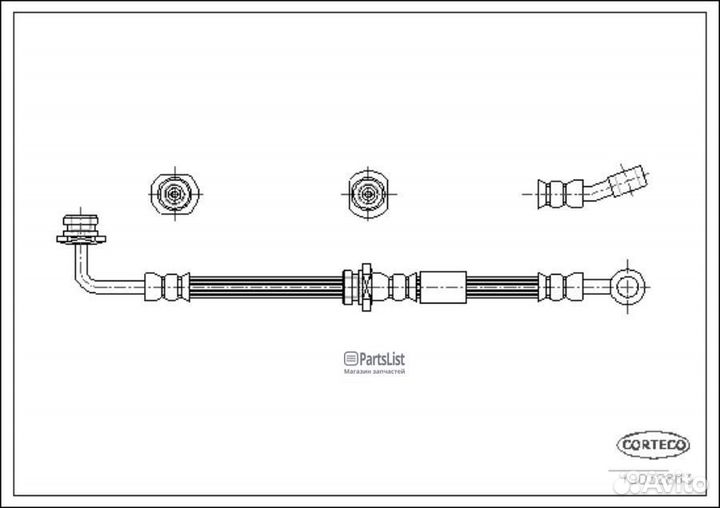 Тормозной шланг передний L 530mm 19032863